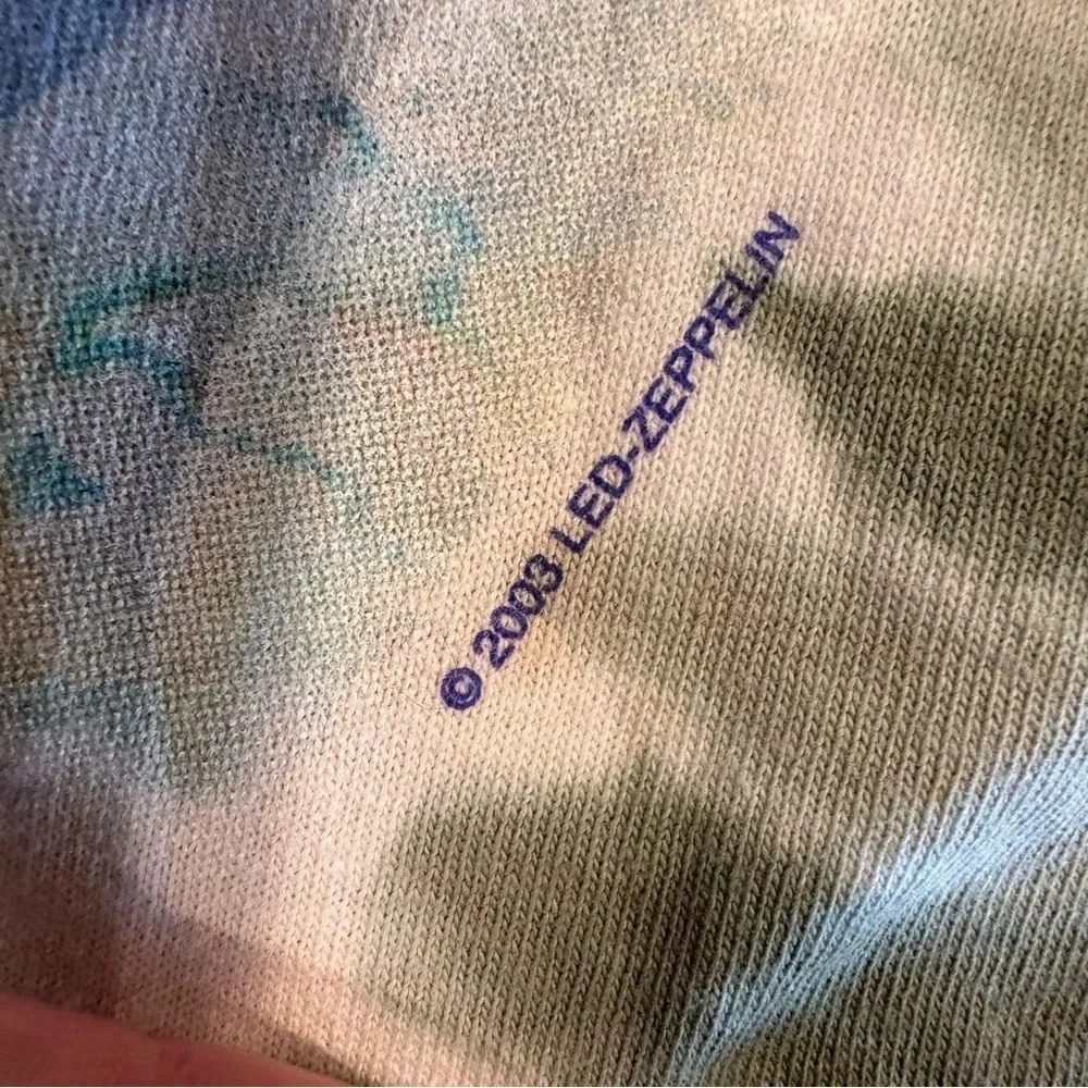 Vintage Led Zeppelin Houses Of The Holy Liquid Blue Tie Dye Band Shirt Mens XL - Picture 5 of 12